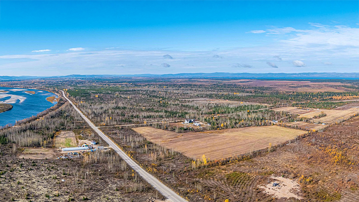 An aerial photo of 80-acre farm in Labrador that will become the Pye Centre